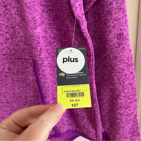 Xersion Pullover Hoodie Sweater Knit Girl’s PLUS 20 XXL Thumbholes Pocket Purple - Picture 3 of 6
